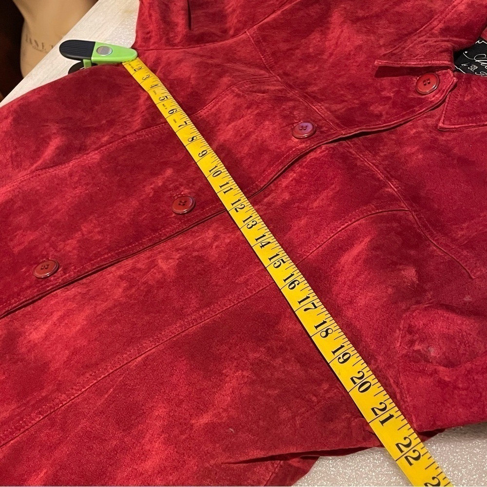 Atelier by B. Thomas Red Suede XL Barn Jacket Shacket gorpcore granola girl - Picture 13 of 14